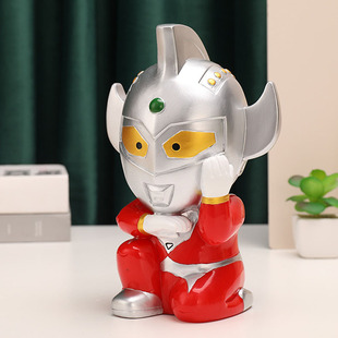 Children's piggy bank boy's removable drop-resistant piggy bank cartoon Ultraman primary school student personalized gift decoration