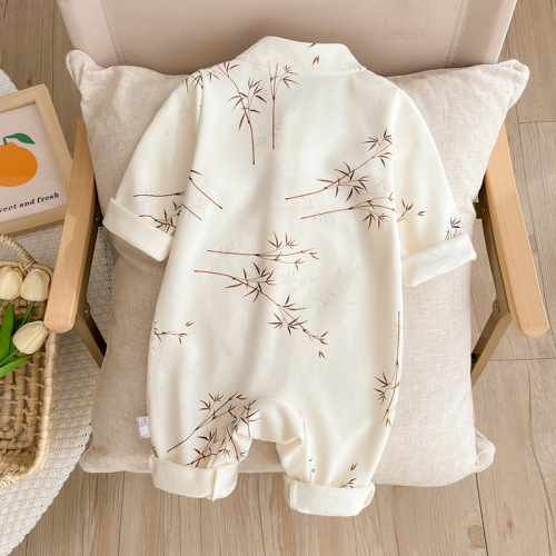 Baby Bodysuit Spring Outfit 2024 Newborn Boy Baby Full Moon 100th Day Holding Outfit Crawling Suit