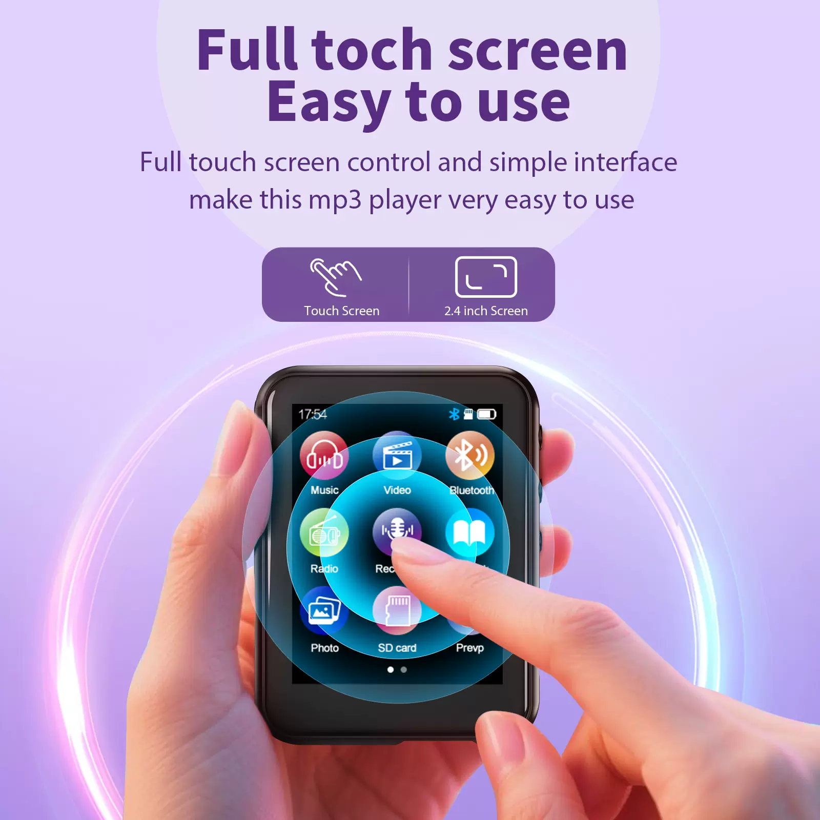 mp4蓝牙p3p4mp7高中学生看mp5随身听mp3小说电子书专用听歌版