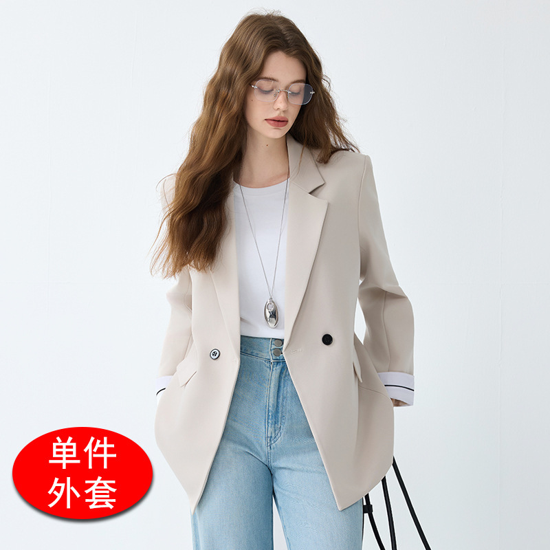 咖啡色休闲百搭西装外套女春秋季2025新款设计感廓形宽松西服上衣|undefined