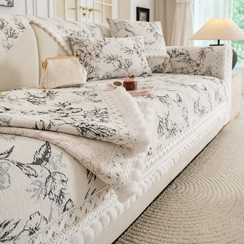 French-Style Sofa Cushion with a Light Luxury and High-End Feel, Non-Slip Seat Cushion, Suitable for All Seasons, Chenille Cover Cloth, 2026 New Model