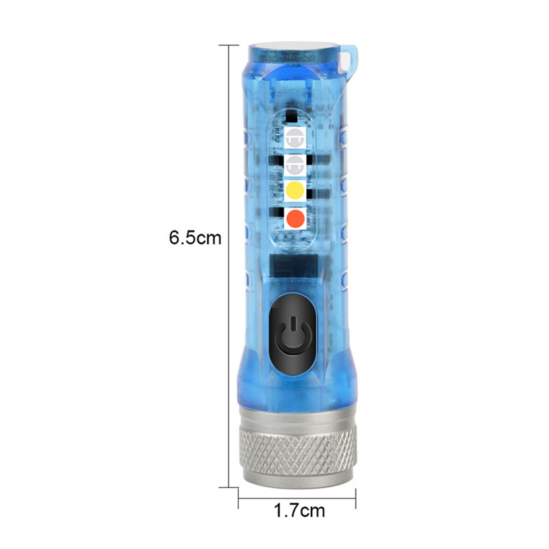 Mini Small Clip Flashlight Strong Light Charging White Red Blue Violet Money Detector Lamp Outdoor Keychain Gift Flashlight