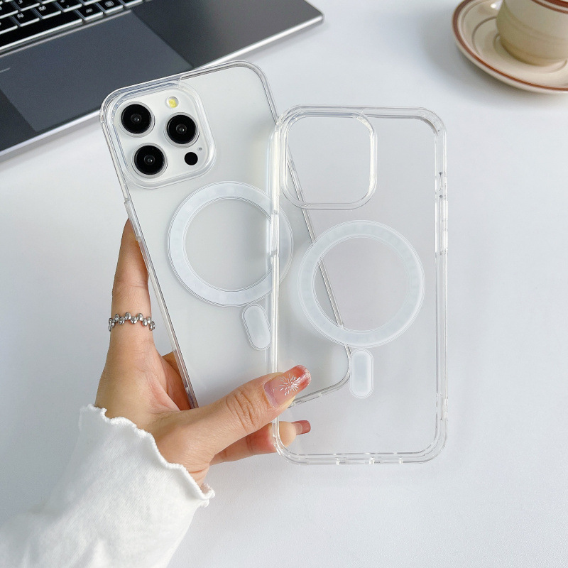 Magsafe Magnetic Phone Case Suitable for New Apple 17 Transparent Acrylic 16Pro Full-Cover iPhone 15 Wholesale Magsafe Magnetic Phone Case Suitable for New Apple 17 Transparent Acrylic 16Pro Full-Cover iPhone 15 Wholesale