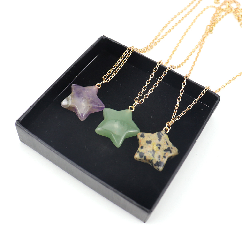 1 Piece Quantity Simple Style Star Natural Stone Handmade Pendant Necklace 1 Piece