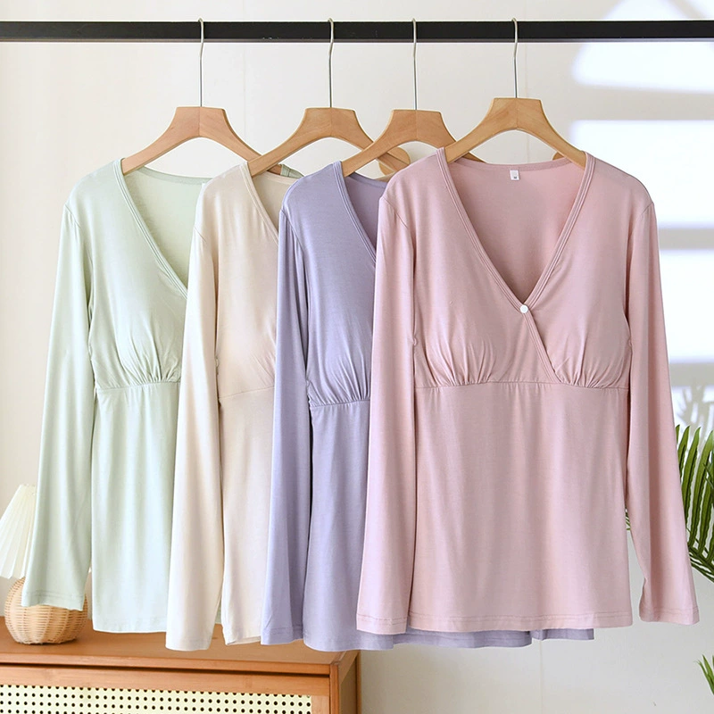 Модаль с нагрудными подушками для кормления топы для беременных после родов