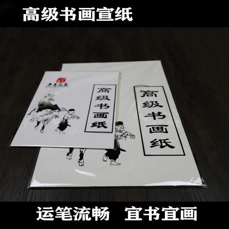 高级书画宣纸半生熟宣学生书法国画练习纯白色教学作品4开8开