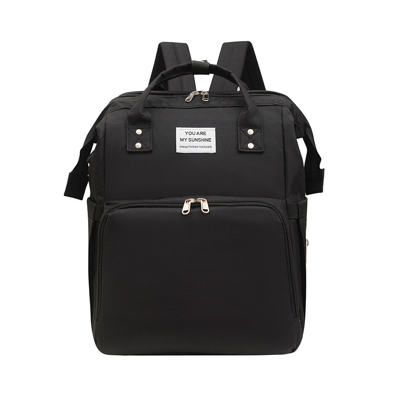 Mochila maternal multifuncional plegable con cuna y puerto USB, bolso de viaje de gran capacidad