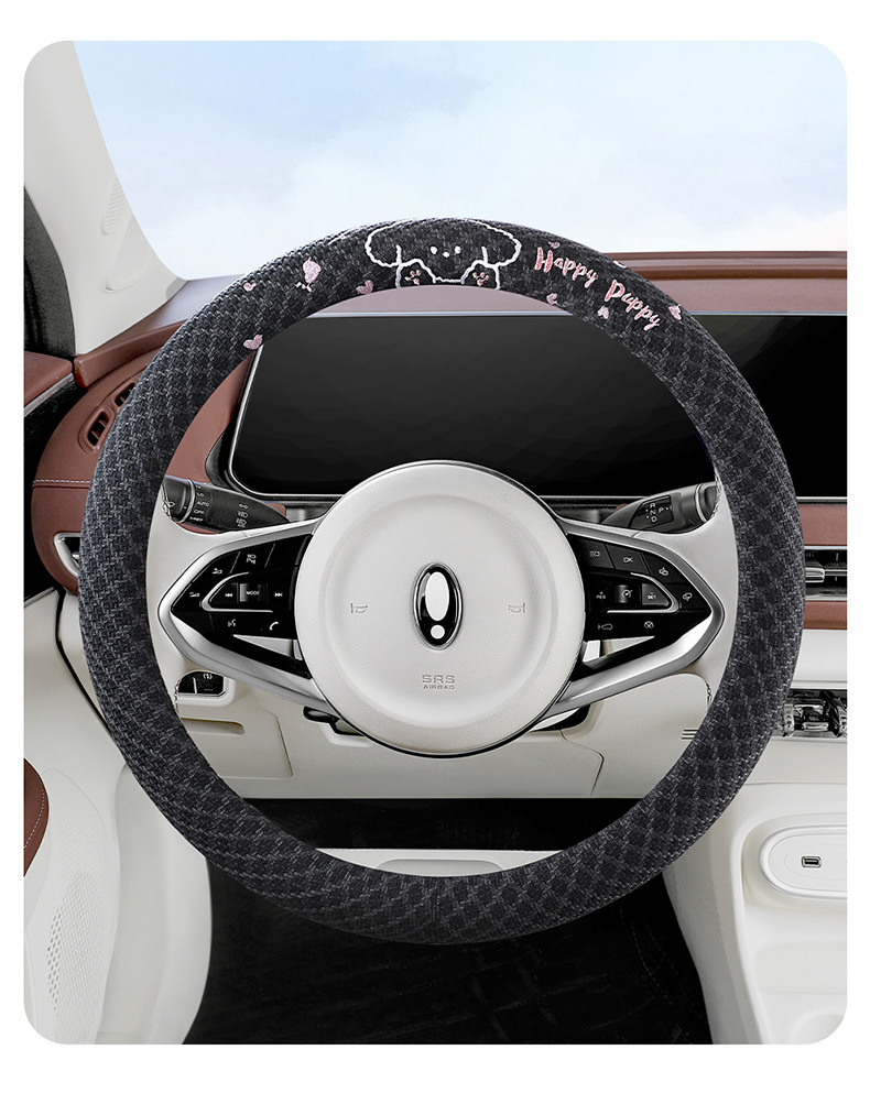 2026 New Model Car Hot-Selling Export-Only Steering Wheel Cover, Linen Truck Steering Wheel Cover for All Seasons, Cross-Border Steering Wheel Cover