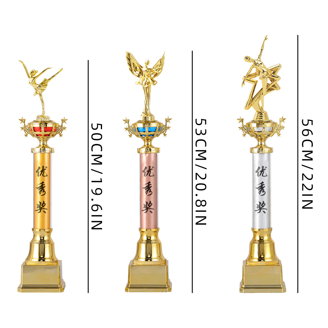 AD55【50cm】금, 은, 구리 삼색