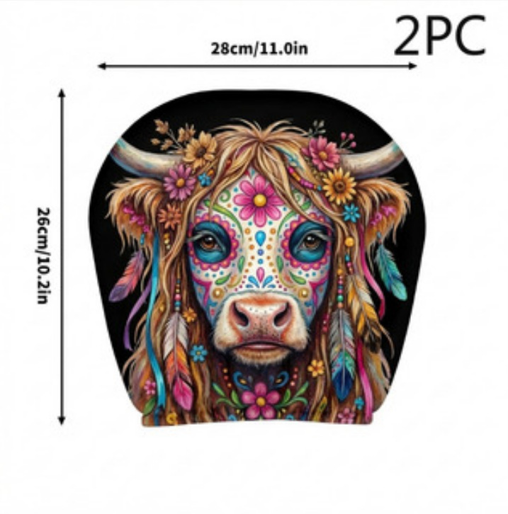 Polyester Fabric Car Headrest Cover with Funny Print, "Laugh Until Your Stomach Hurts" Design, Universal for Car Interiors, Does Not Shrink in All Seasons