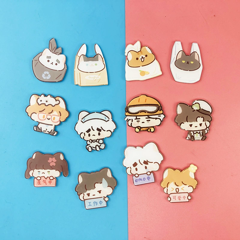 Акриловый значок эмо выражение милый студент брошь ins мультфильм pin щенок пара медведь сумка аксессуары