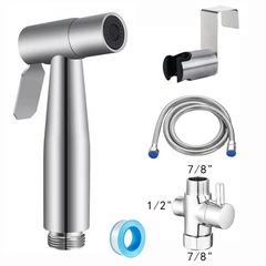 跨境304不鏽鋼馬桶伴侶噴槍套裝增壓婦洗器噴頭廁所免打孔沖洗器