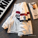 男装美式vintage 刺绣赛车风外套男潮牌情侣机车立领飞行员夹克男