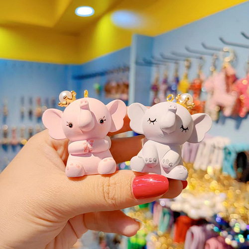 Cartoon Cute Internet Celebrity Crown Dumbo Keychain Cute Fashion Resin Doll Girls Key Chain Bag Mobile Phone