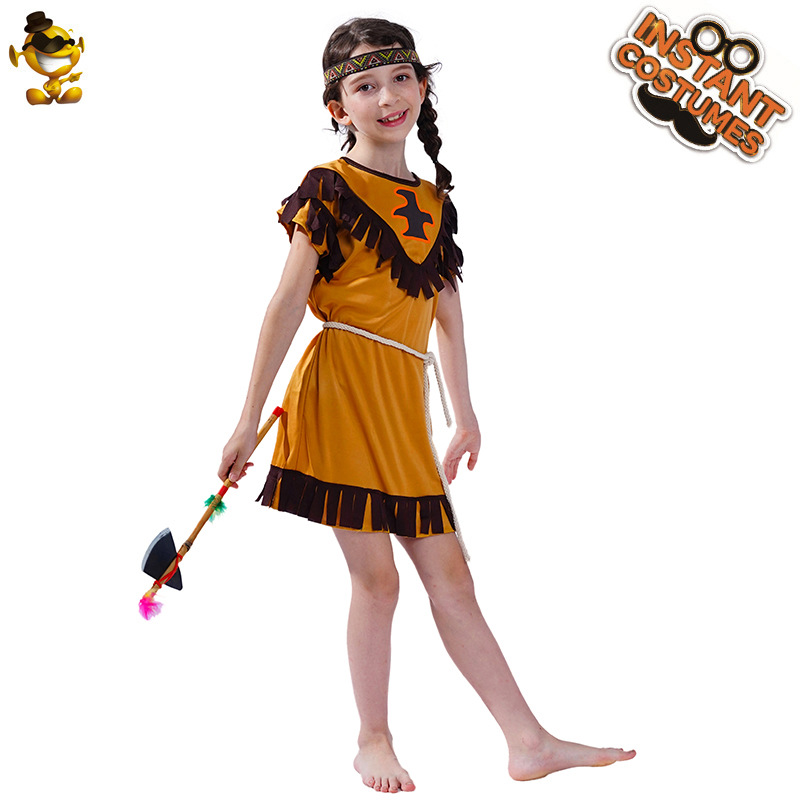 Trajes indígenas populares Estilo infantil Cosplay Trajes de maquillaje Show de baile Trajes de juego de rol
