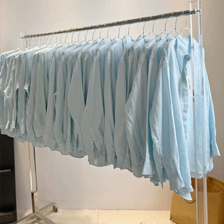 【现货】太舒适了！天蓝色亚麻凉爽衬衫女2025夏季慵懒防晒上衣