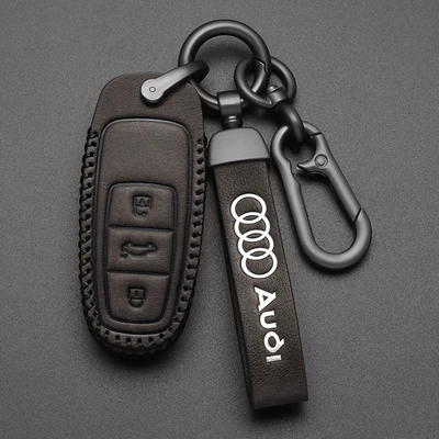 a8l shell q, Static Rod/Key Bag - audi-c-smart-key-brown-top-grade-cowhide