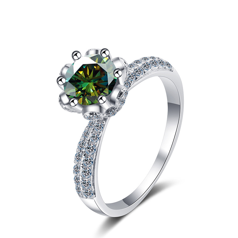 Transfronterizo para 2022 nuevo anillo de plata esterlina s925 de 1 quilate para mujeres, anillo de piedra de moissanita, ventas calientes