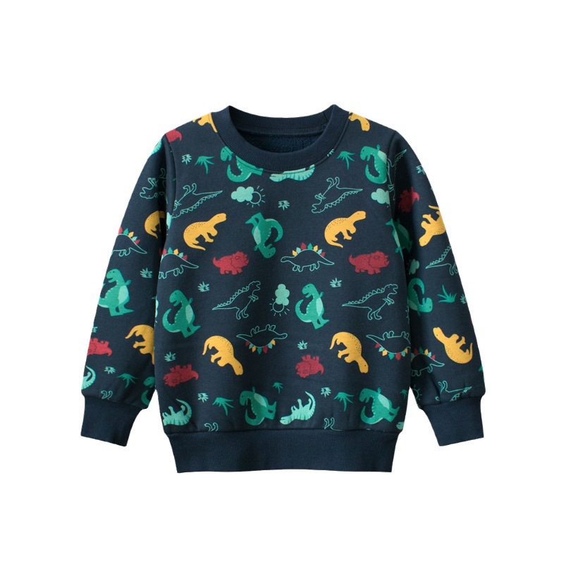 27 niños transfronterizos suministro de ropa para niños Otoño e Invierno suéter para niños suéter de dibujos animados de dinosaurio ropa de bebé entrega de una sola pieza