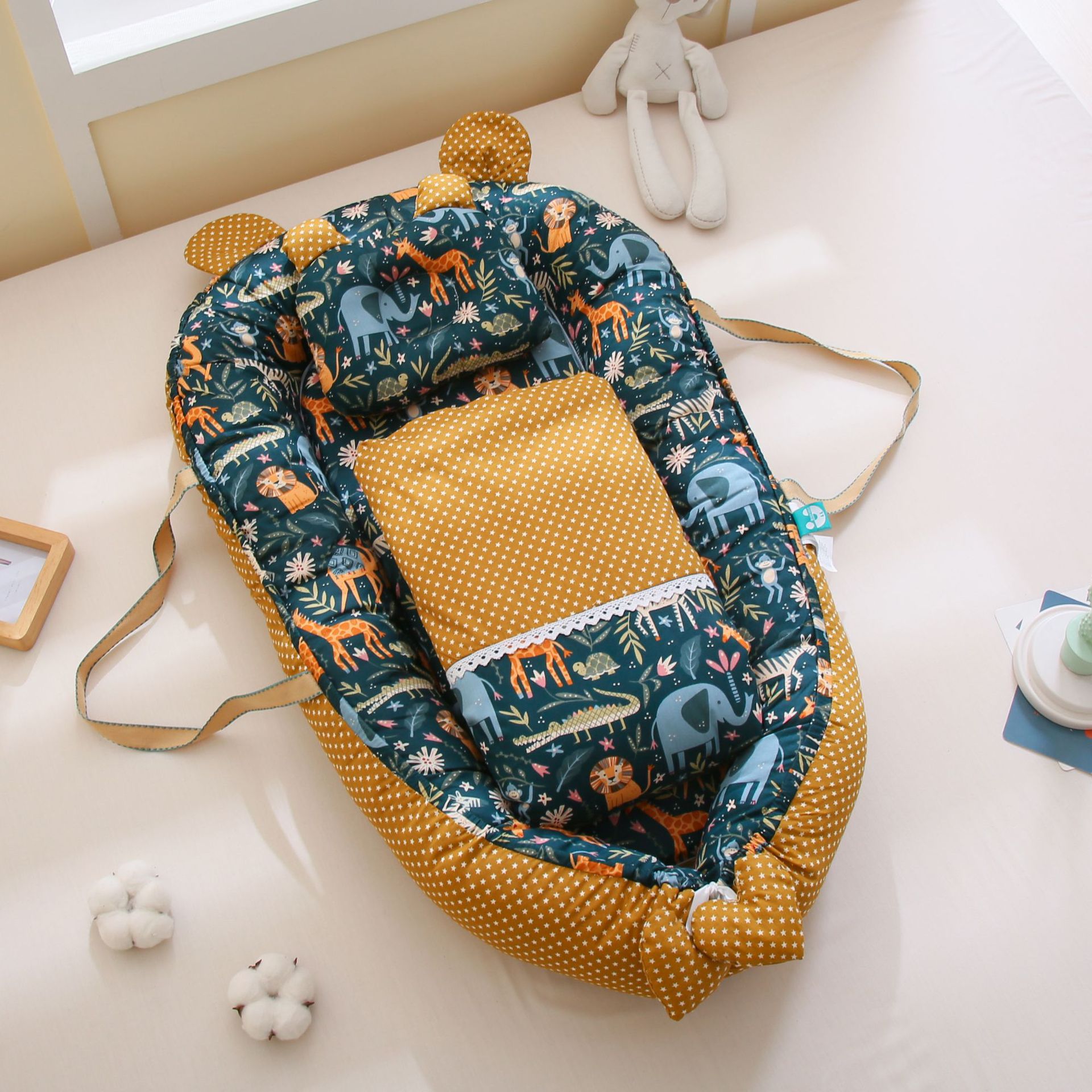 Cama portátil cama media cuna bebé móvil recién nacido pequeña cama biónica anti-escupir leche cama anti-presión