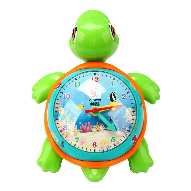 Niños reloj universal eléctrico tortuga música iluminación dibujos animados forma de animales niños y niñas juguetes al por mayor