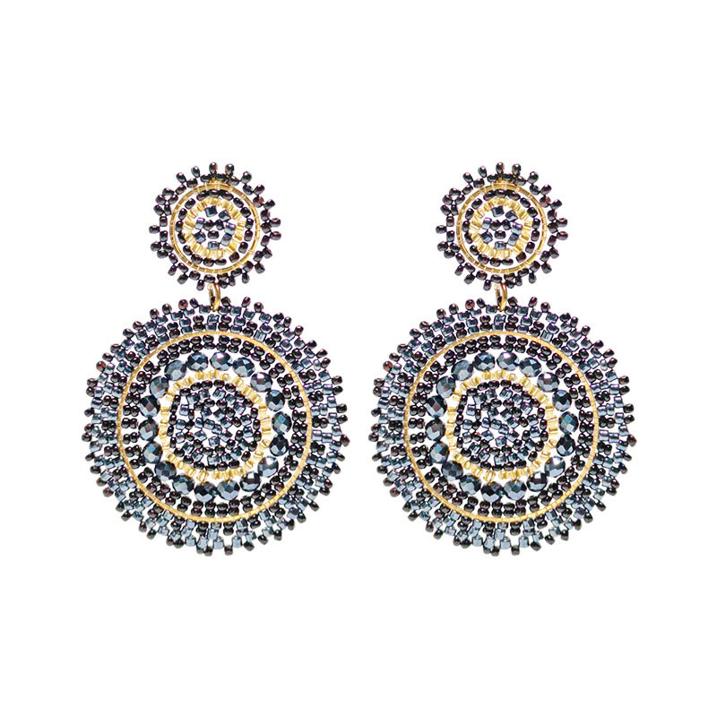 1 Pair Quantity Holiday, Daily Occasion Glass Material 1 Pair Bohemian Classic Style Geometric Glass Drop Earrings