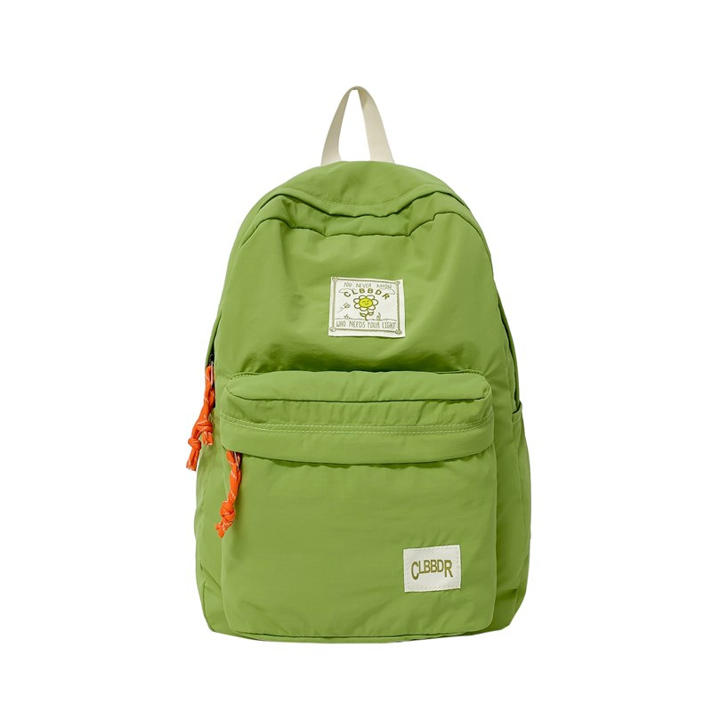 2024 otoño nuevo estilo ins versión coreana de la mochila de la escuela secundaria de gran capacidad estilo japonés contraste color sólido mochila doble al por mayor