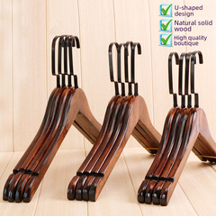 Solid Wood Flat Hook Clothes Hanger for Men and Women, Black Flat Hook Retro Clothes Hanger, Wholesale Clothes Hanger for Fashion Stores