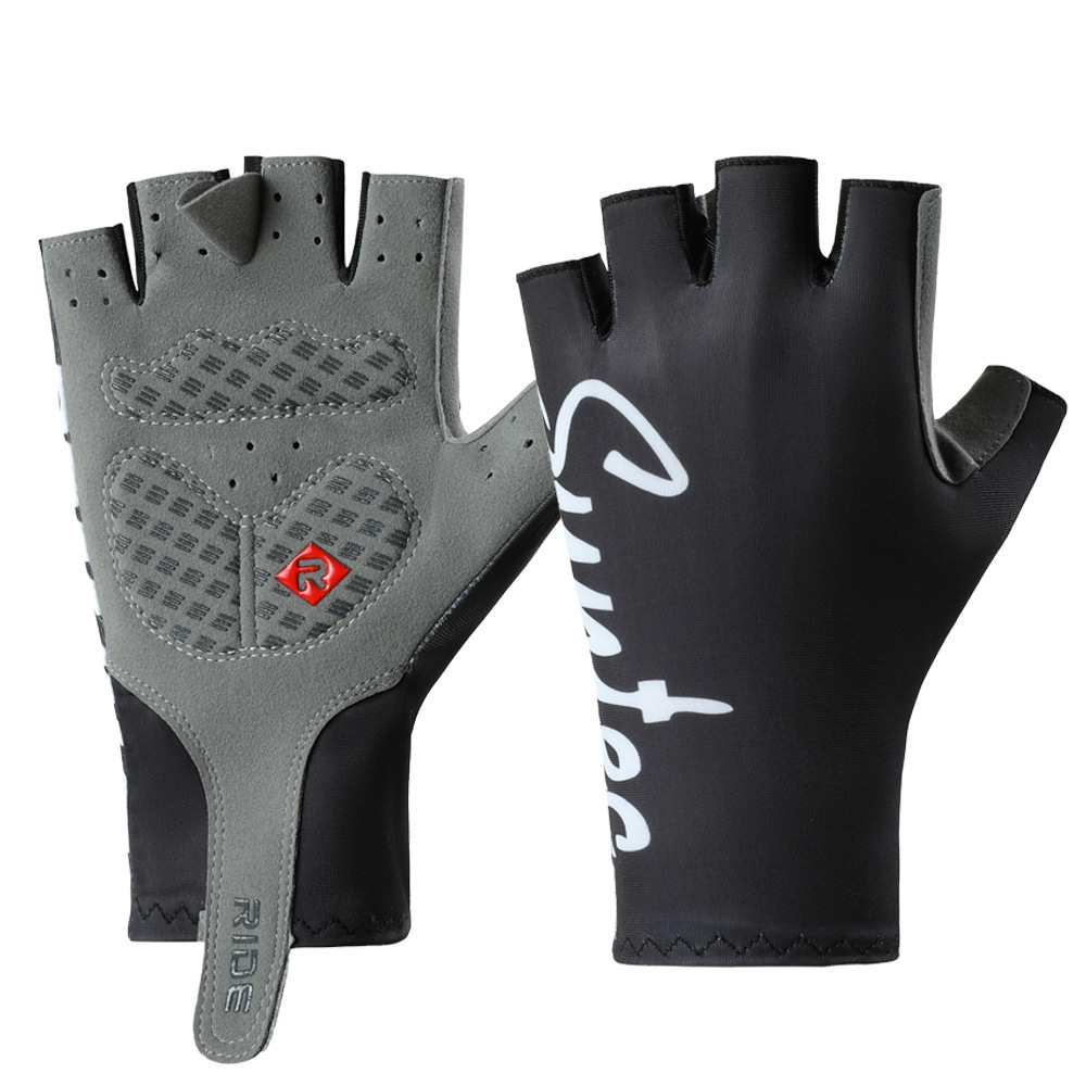 Guantes de medio dedo de ciclismo para hombres y mujeres, bicicletas de verano, transpirables y sombreado ligero, guantes antideslizantes de silicona para bicicletas
