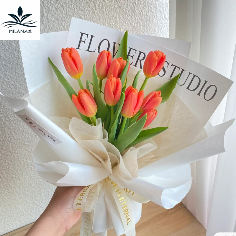 简约网红纸英文牛皮纸鲜花包装纸玫瑰小花束包花纸材料ins艺术纸