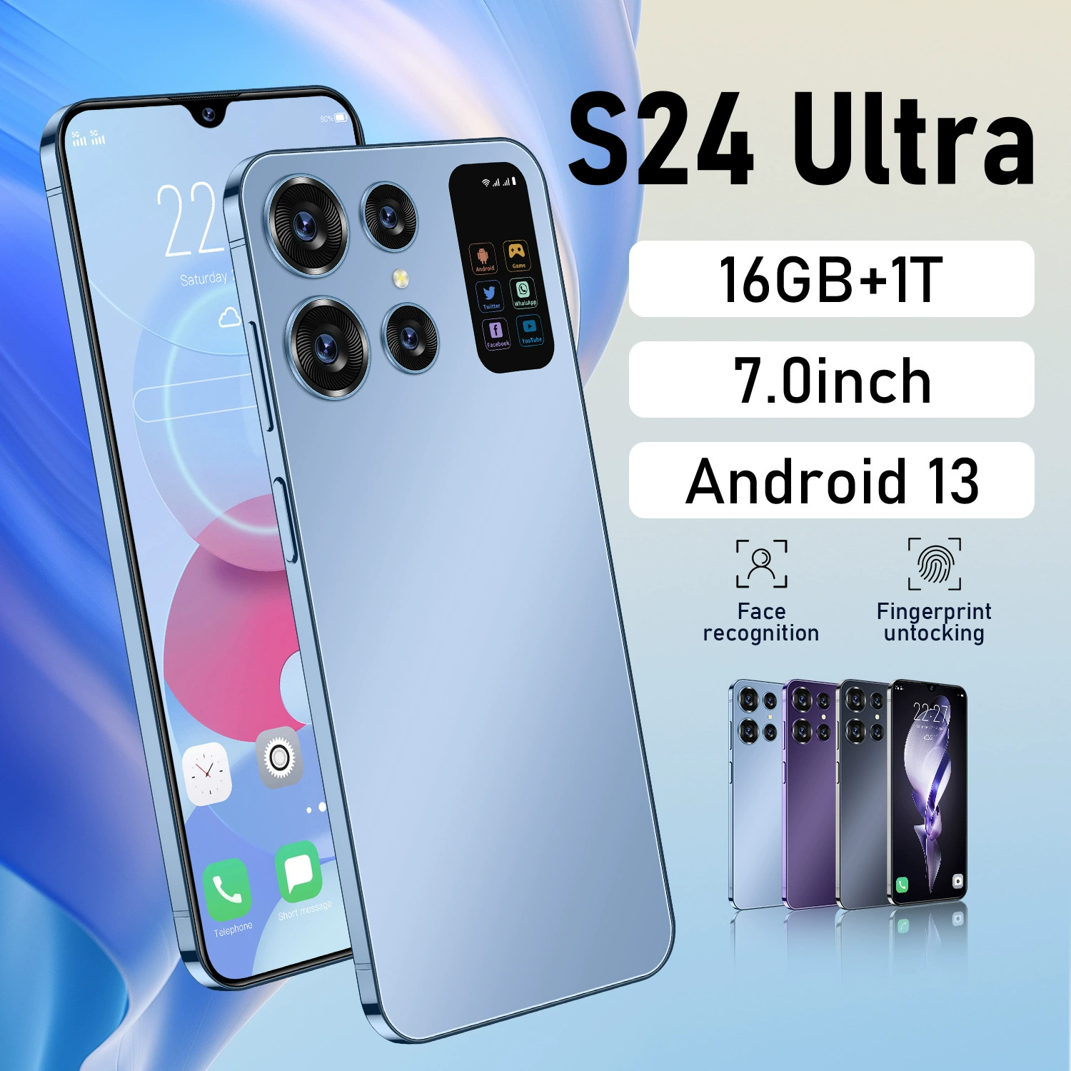 Популярный мобильный телефон с кросс-борт горячий спрос S24 Ultra смартфон 16+1 ТБ внешний торговый мобильный телефон производитель оптовая direct продажа
