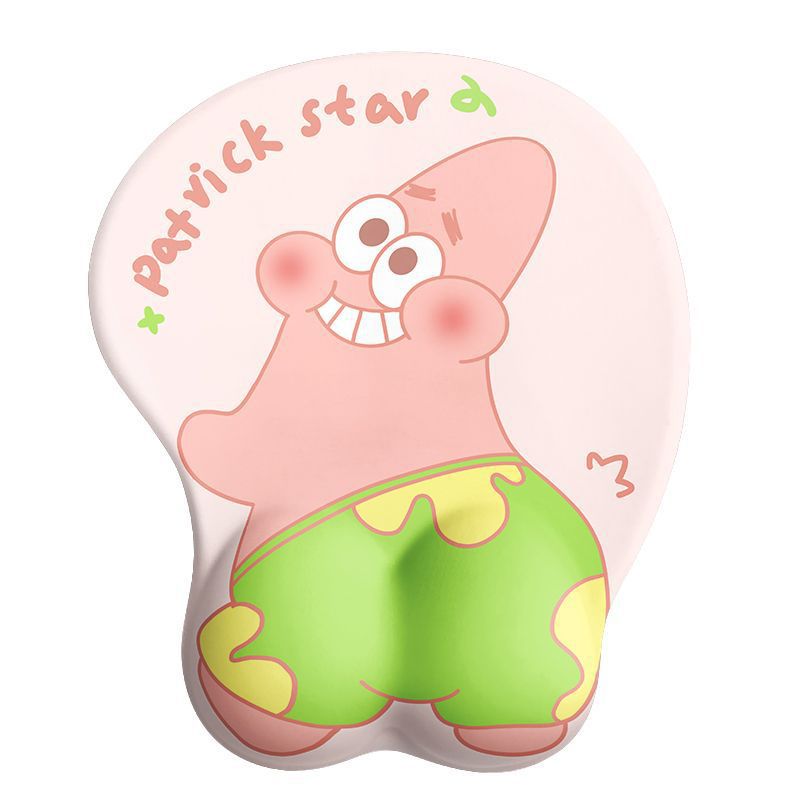 Protector de muñeca 3D lindos dibujos animados computadora portátil de oficina es memoria algodón muñeca de goma protector de muñeca de color sólido