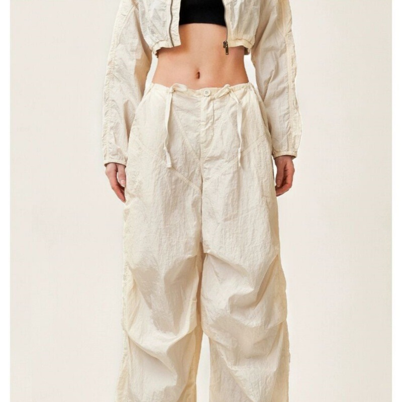 SMFK Wilderness Parachute Wide-leg Pants Embroidered Sports Casual Cargo Pants Women's Pants SMFK Wilderness Parachute Wide-leg Pants Embroidered Sports Casual Cargo Pants Women's Pants