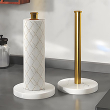 不锈钢直立式大理石底座纸巾架厨房纸巾餐桌客厅保鲜膜卷纸收纳架