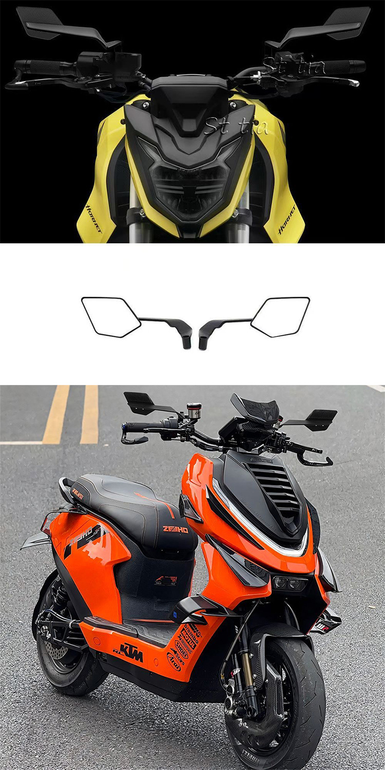 Motorcycle electric vehicle modified new fixed wing rearview mirror Mavericks No. 9 polar nuclear universal large field of view mirror