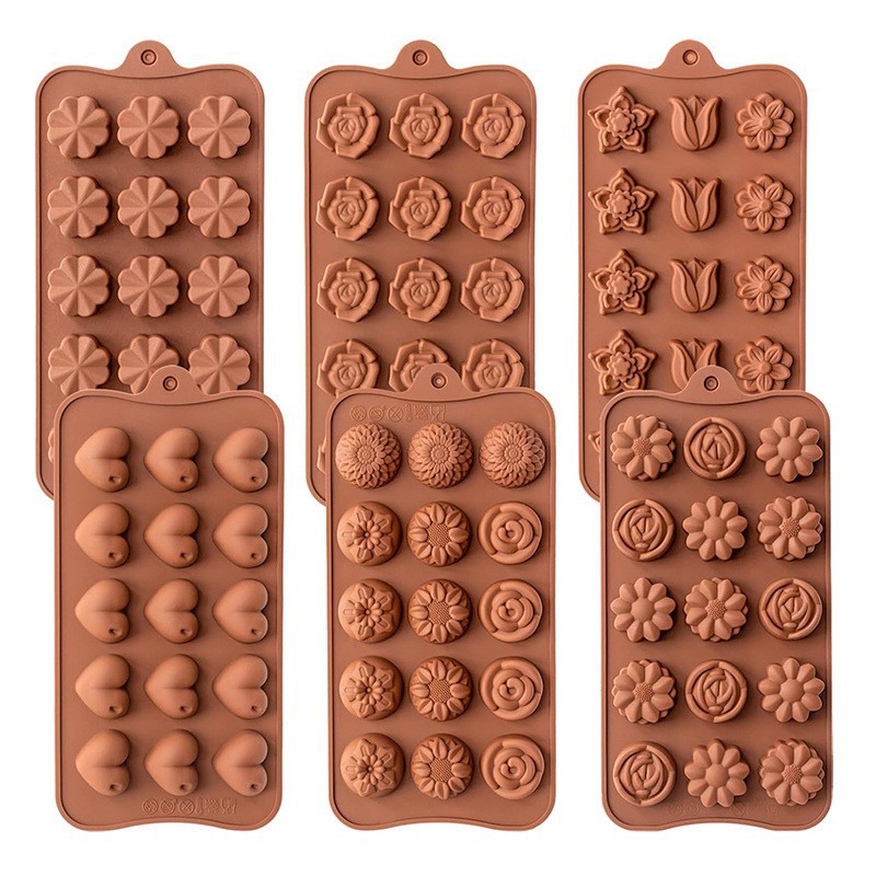 Molde de silicona en forma de tulipán para chocolate, gomitas, fondant, caramelos blandos, herramienta para hornear pasteles de chocolate de Dubái