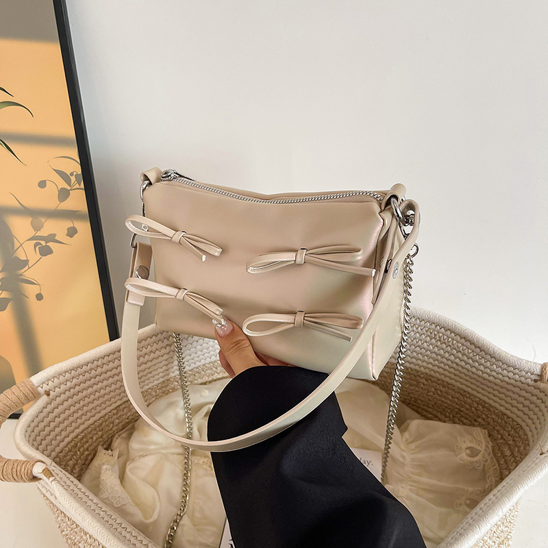 韓版時尚芭蕾風包包女2024夏季新款簡約小方包小眾潮單肩斜跨包