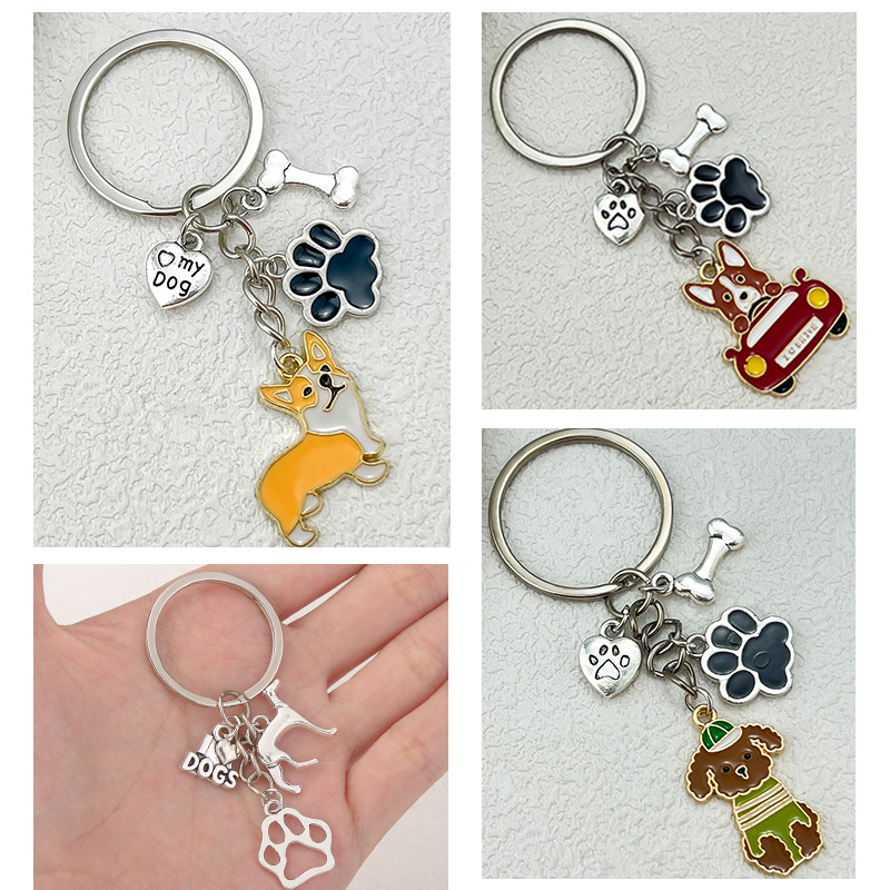 13g Weight Keychain Classification 1 Piece Casual Cute Simple Style Dog Alloy Enamel Keychain