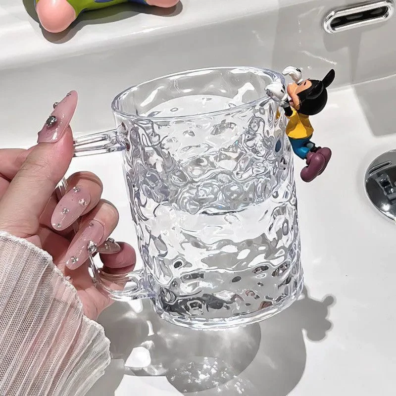 Glacial pattern mouthwash cup for home, toothbrush cup with large capacity, transparent toothbrush holder cup