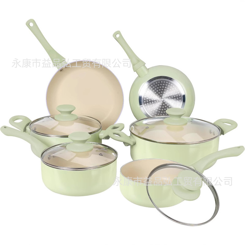 Arroz de arroz transfronterizo de piedra frita de platos antiadherente sartén casera sartén de cocina de cuatro piezas conjunto de sartén de cocina combinada sartén conjunto de sartén