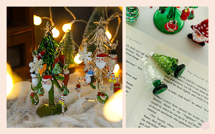 Glass Material Christmas Casual Elegant Cute Christmas Tree Glass Holiday Daily Selfie Decorations Table Decoration