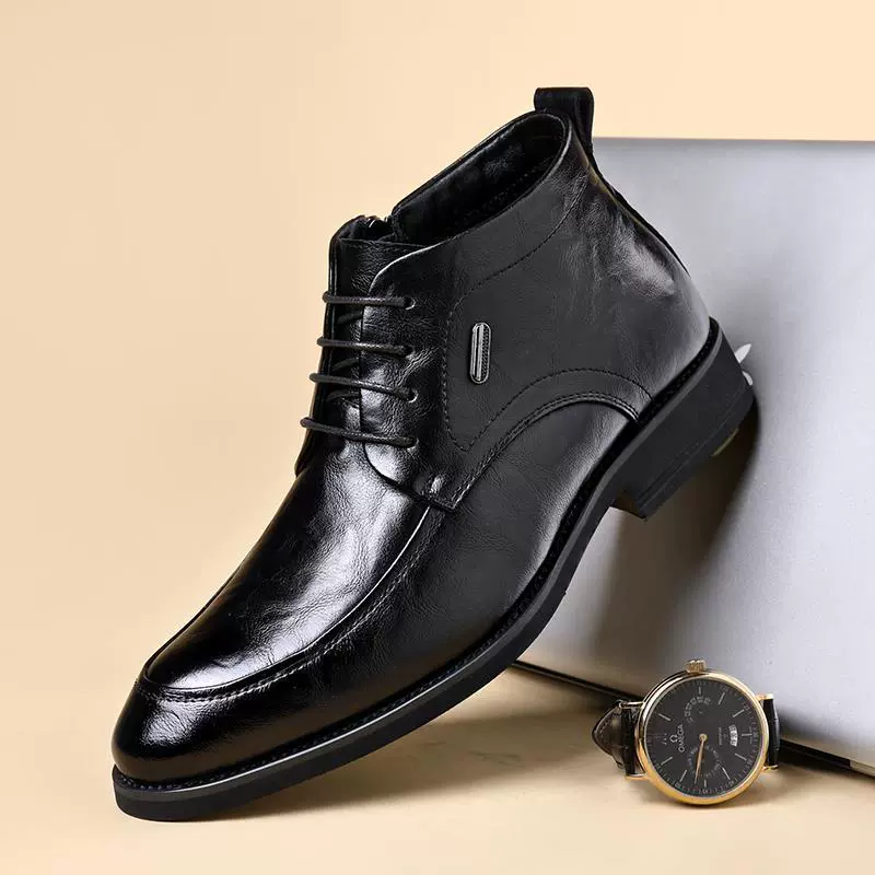 Мужские ботинки Мартин, новый зимний стиль, мягкая кожа, мягкая подошва, толстая подошва, ботинки средней высоты из натуральной кожи, модные мужские ботинки челси в британском стиле.