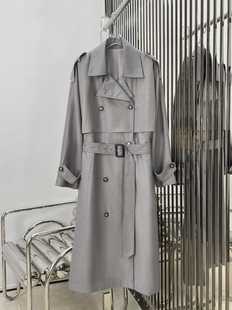 Minimalist Aesthetic High-class Double-breasted Belt Trunkcoat Women's Autumn New Fashionable High Street Mid-length Trunkcoat Jacket