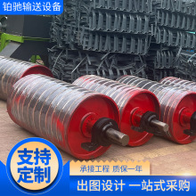 定制包膠滾筒輸送機驅動主動托輥電動滾筒人字紋菱形膠面包膠滾筒