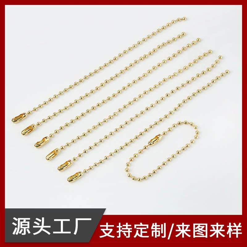 Завод прямой Золотой шарик цепи DIY ювелирные изделия аксессуары цепи золотой тег цепи стеклянные бусины цепи оптом