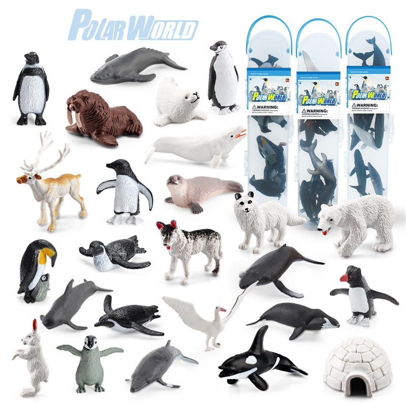 Transfronterizo simulación Antártico Ártico Pingüino ballena modelo enlatado mini Mundo Polar animal traje adornos estáticos
