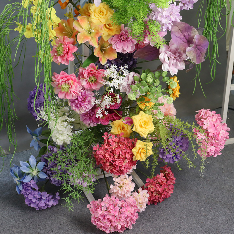 Paisaje de flores de imitación de estilo de jardín de Monet Centro comercial de flores de seda Accesorios de Meichen Fotografías, choca, escaparates, flores