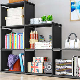 索尔诺加工定制简易书柜无纺布置物架拆卸组装儿童幼儿园落地书架