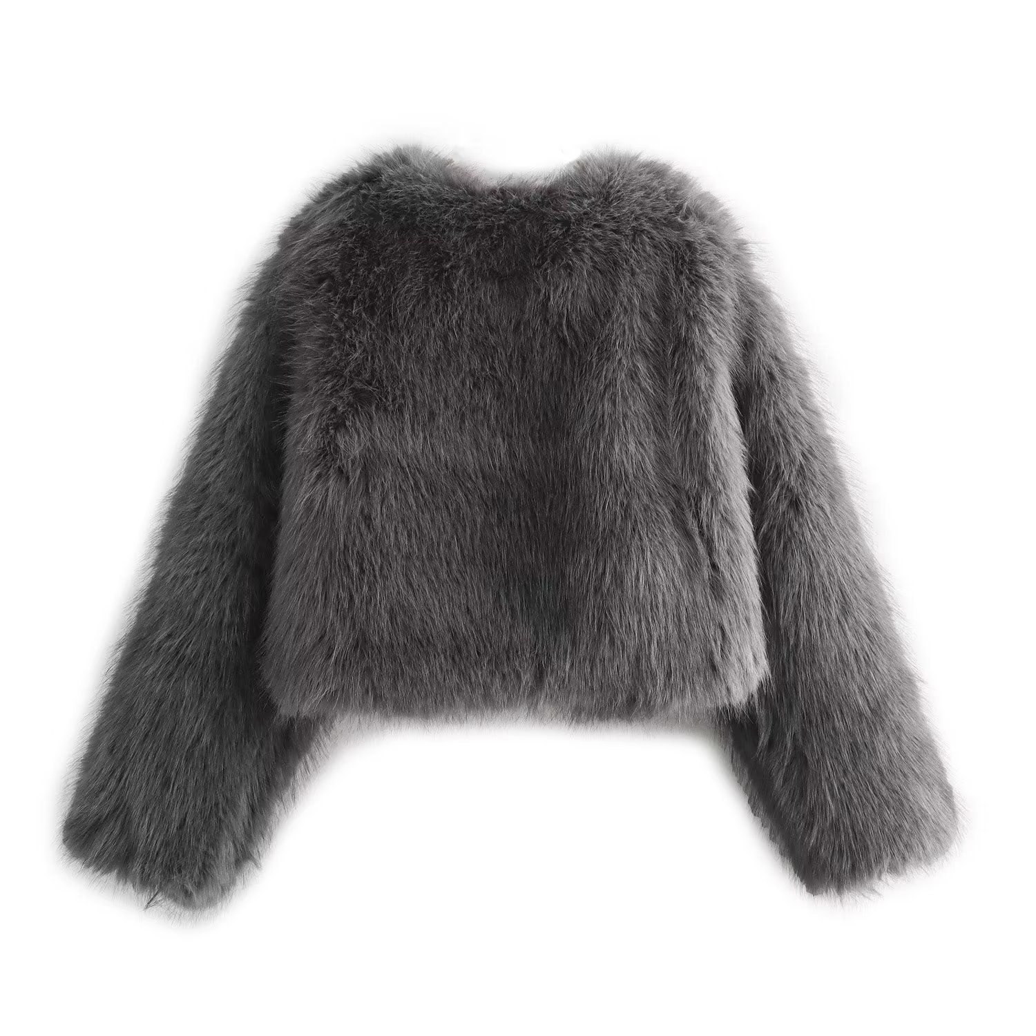 Women's Clothing Artificial Fur Effect Short Jacket 6318261_voghion.com