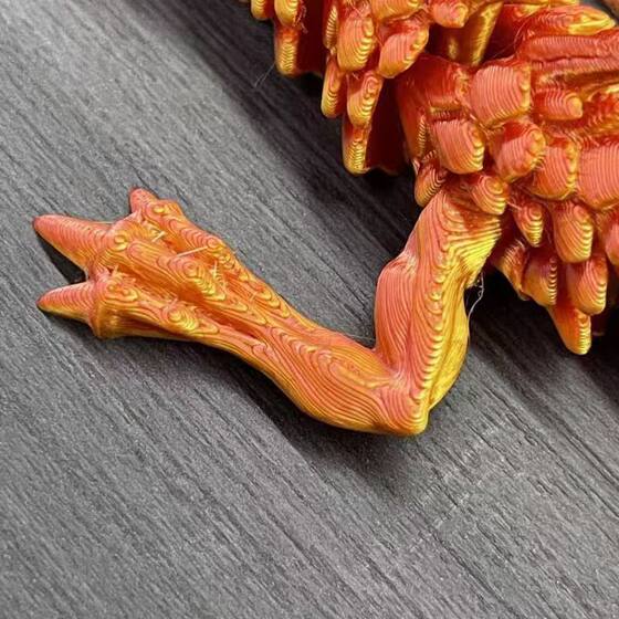 3D Printing Articulated Dragon Toy Ornaments 3D Chinese Dragon Model Colorful Cartoon Full Body Movable Dragon Landscape Decoration